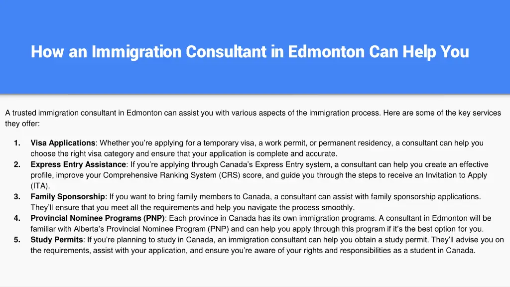 how an immigration consultant in edmonton