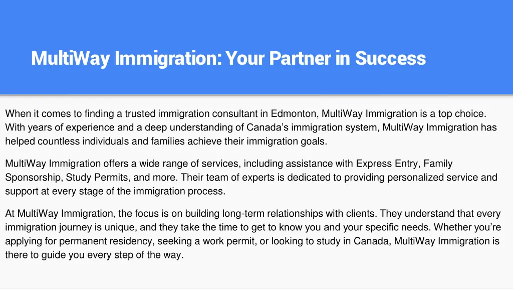 multiway immigration your partner in success