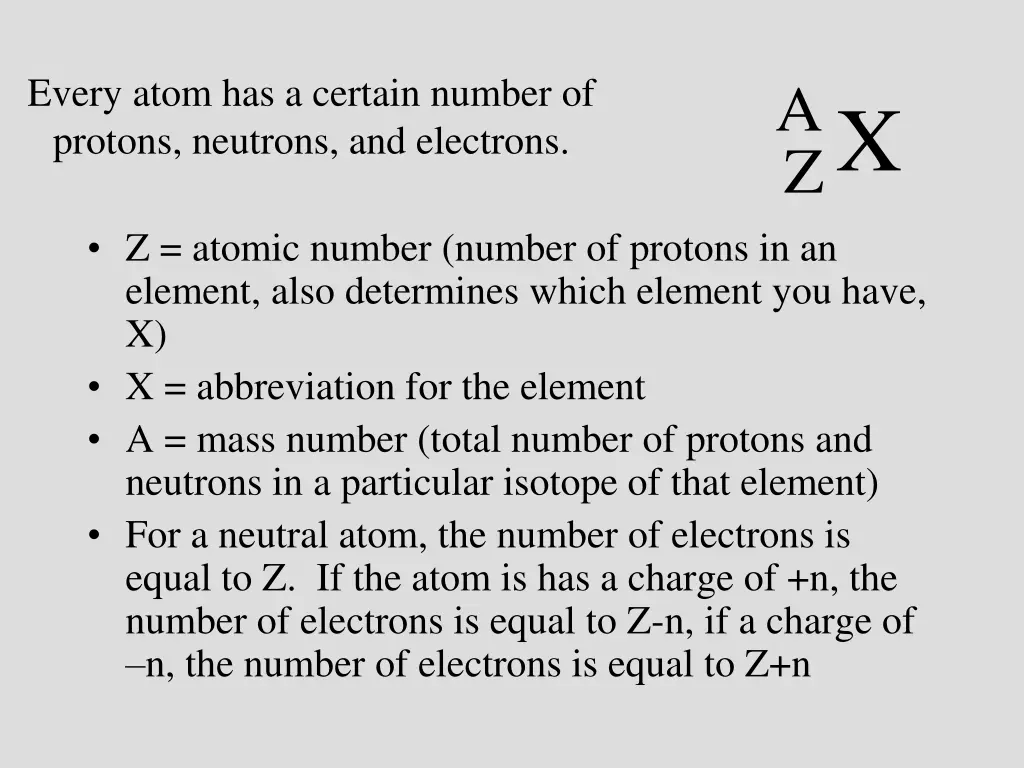 every atom has a certain number of protons