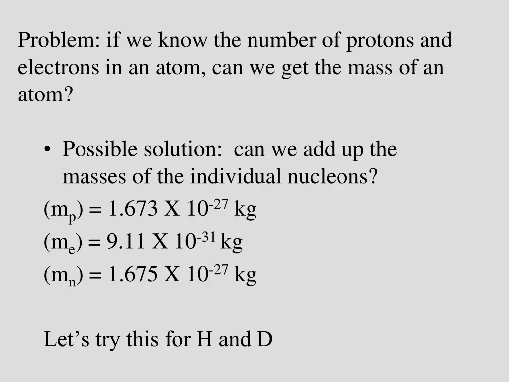 problem if we know the number of protons