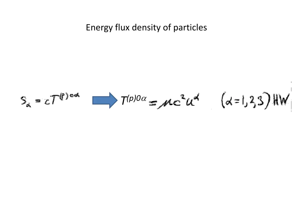 energy flux density of particles