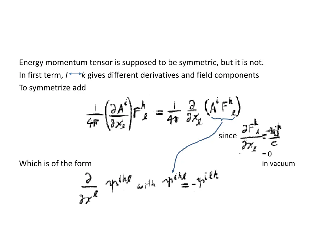 energy momentum tensor is supposed