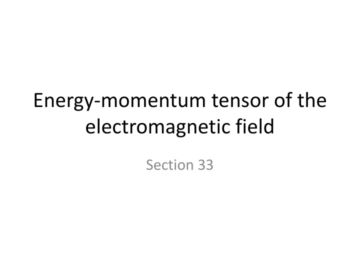 energy momentum tensor of the electromagnetic