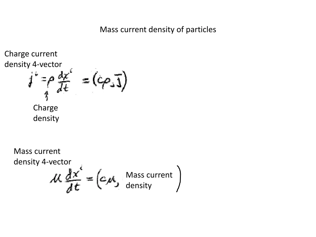 mass current density of particles