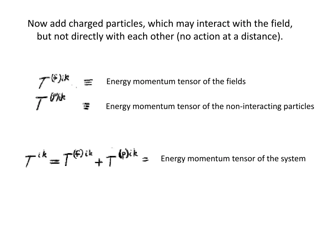 now add charged particles which may interact with