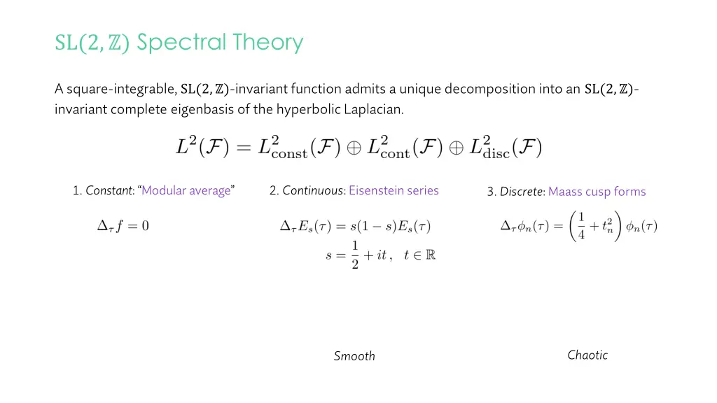 sl 2 spectral theory 1