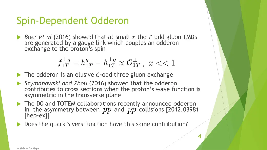 spin dependent odderon