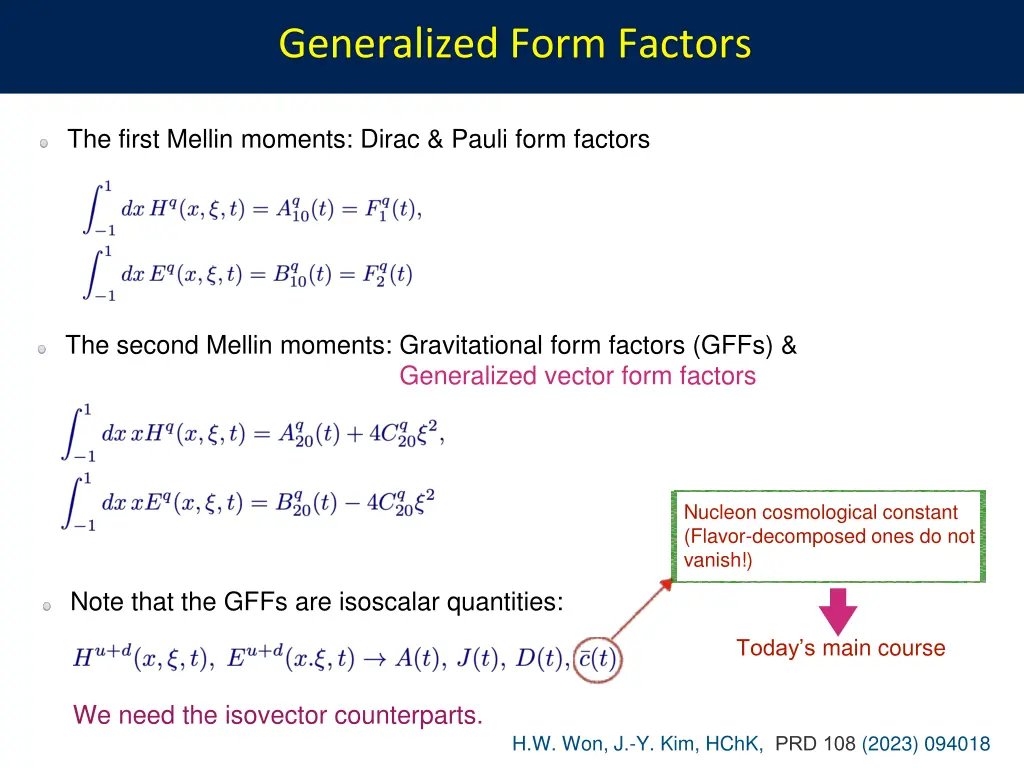 generalized form factors