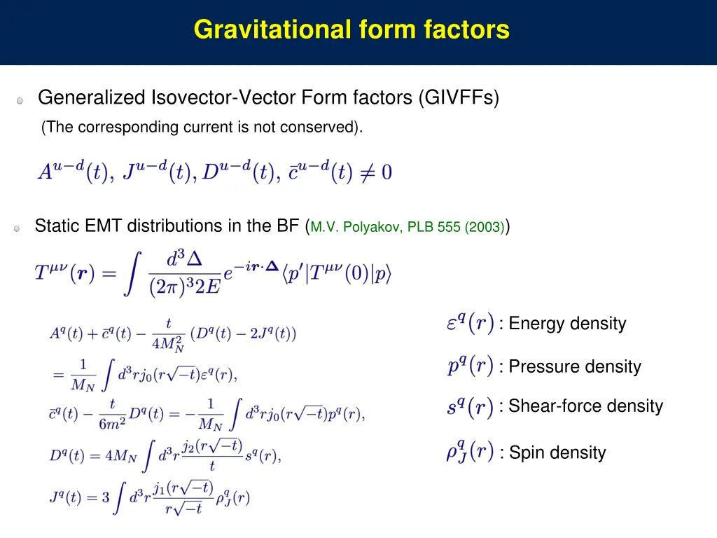 gravitational form factors 1