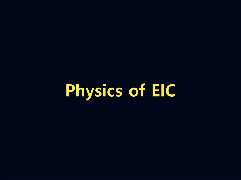 physics of eic