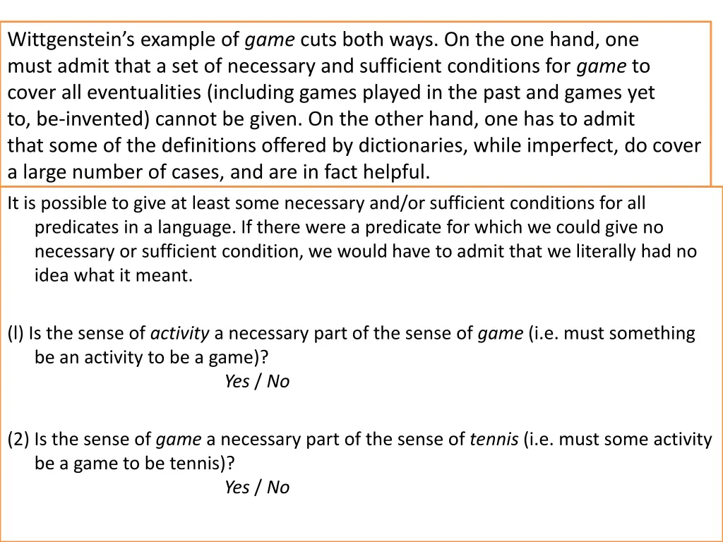 wittgenstein s example of game cuts both ways