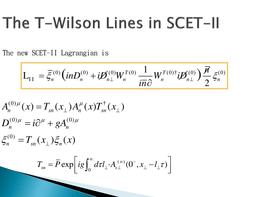 the new scet ii lagrangian is