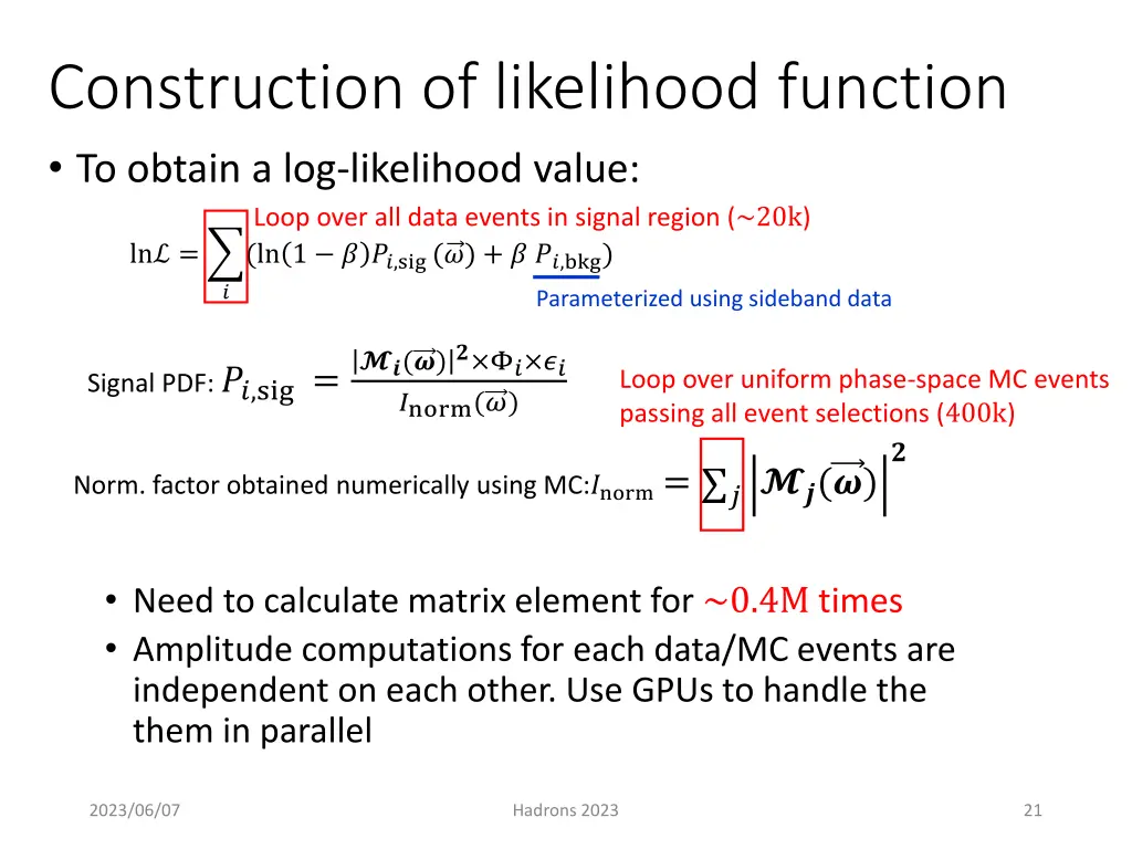 construction of likelihood function to obtain