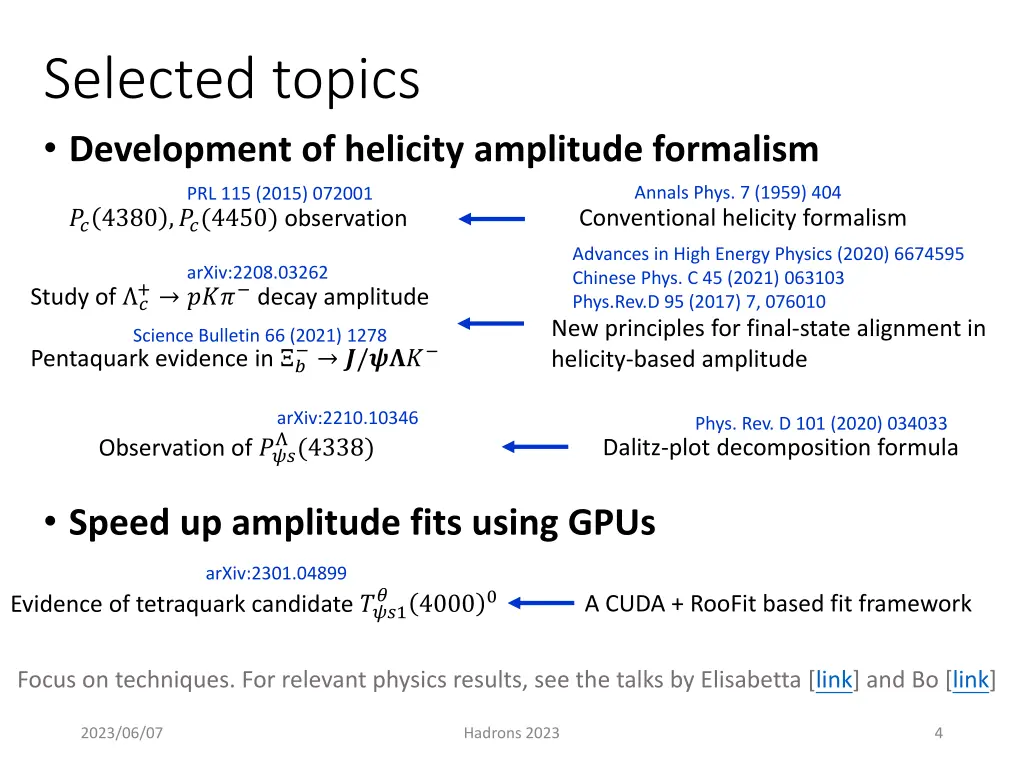 selected topics development of helicity amplitude