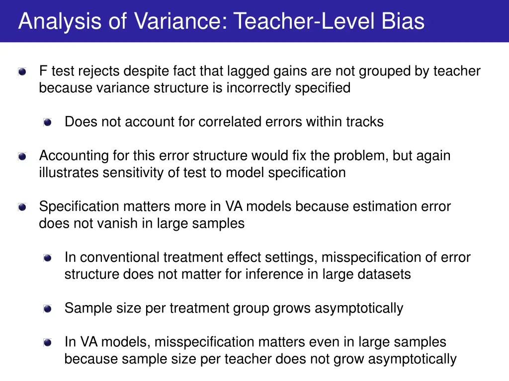 analysis of variance teacher level bias 1