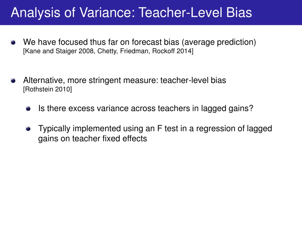 analysis of variance teacher level bias