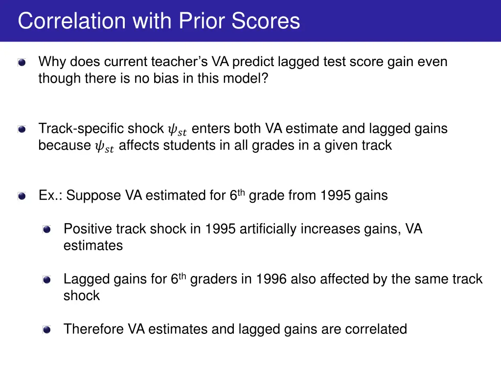 correlation with prior scores 1