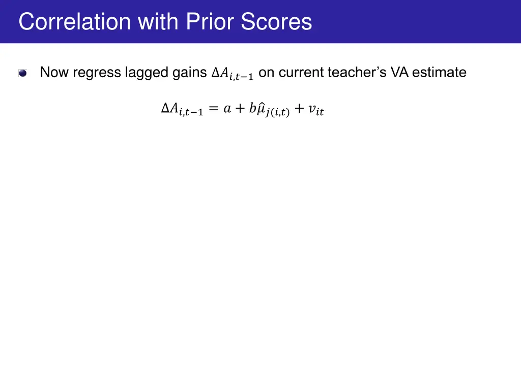 correlation with prior scores