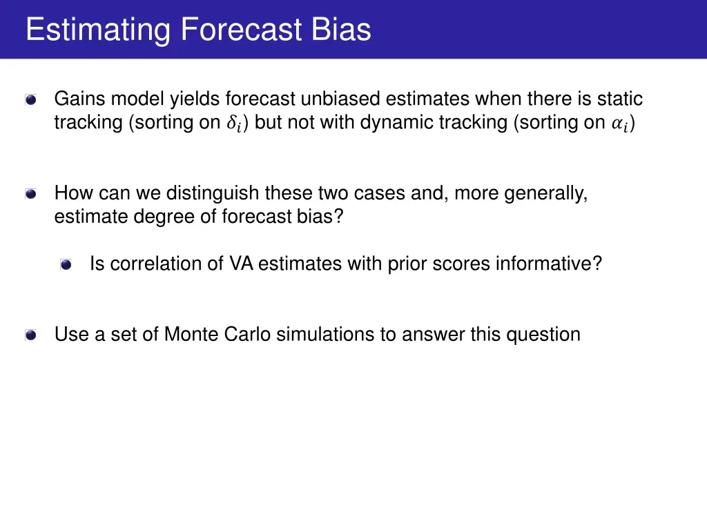 estimating forecast bias