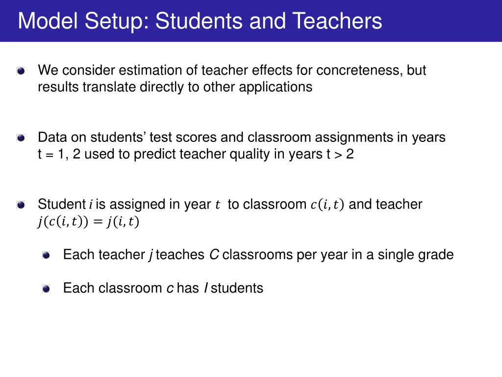 model setup students and teachers