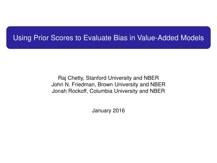 using prior scores to evaluate bias in value