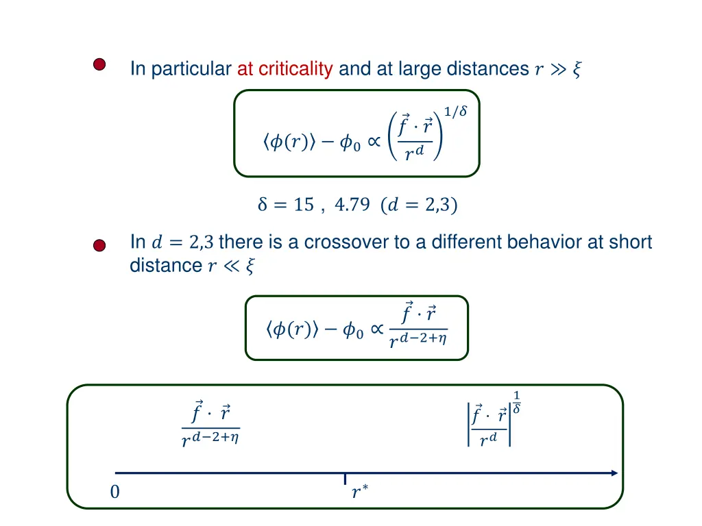 in particular at criticality and at large