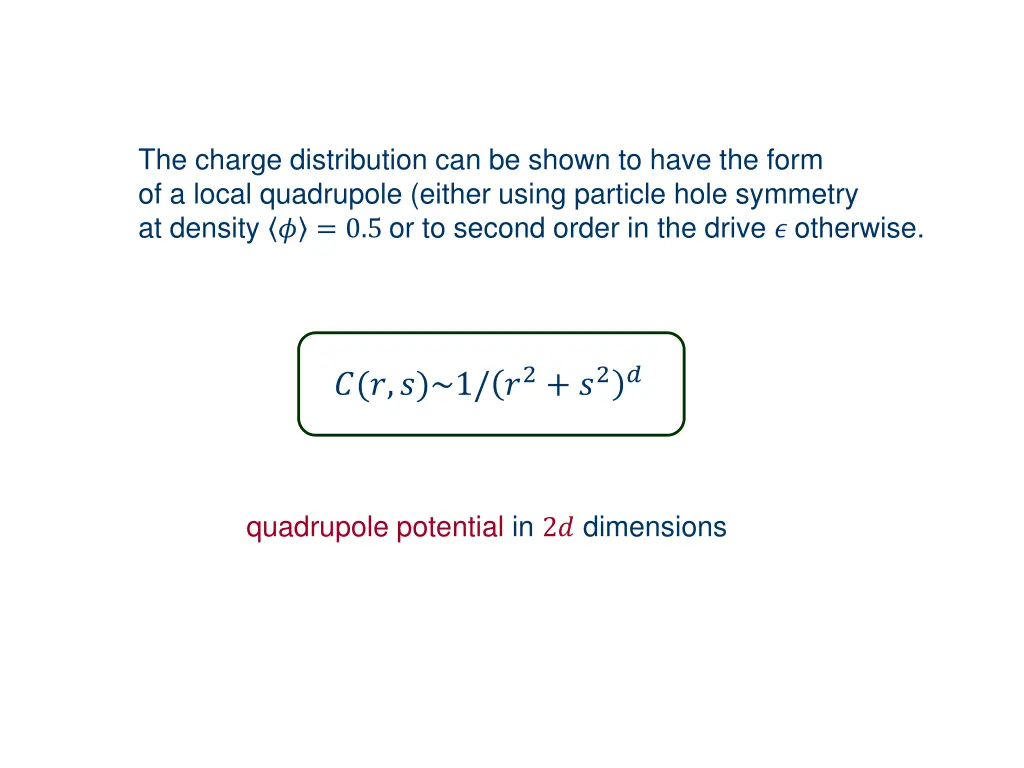 the charge distribution can be shown to have