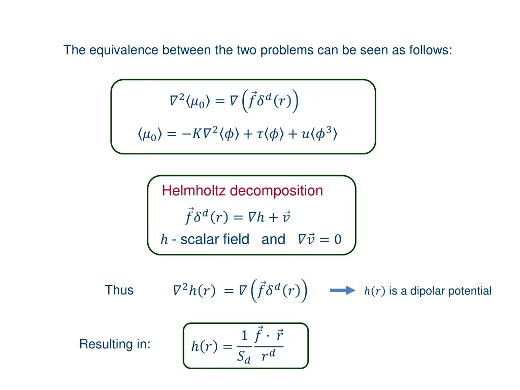 the equivalence between the two problems