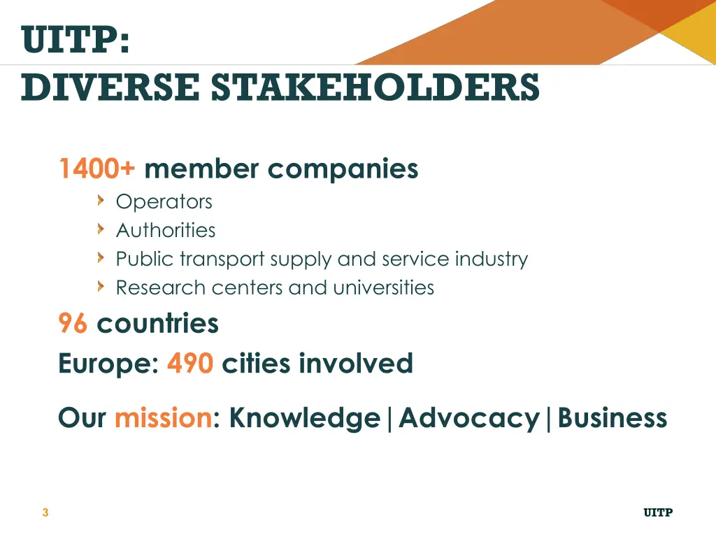 uitp diverse stakeholders