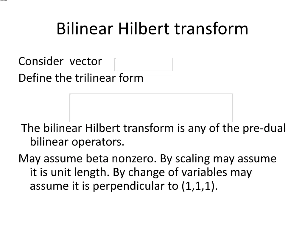 bilinear hilbert transform