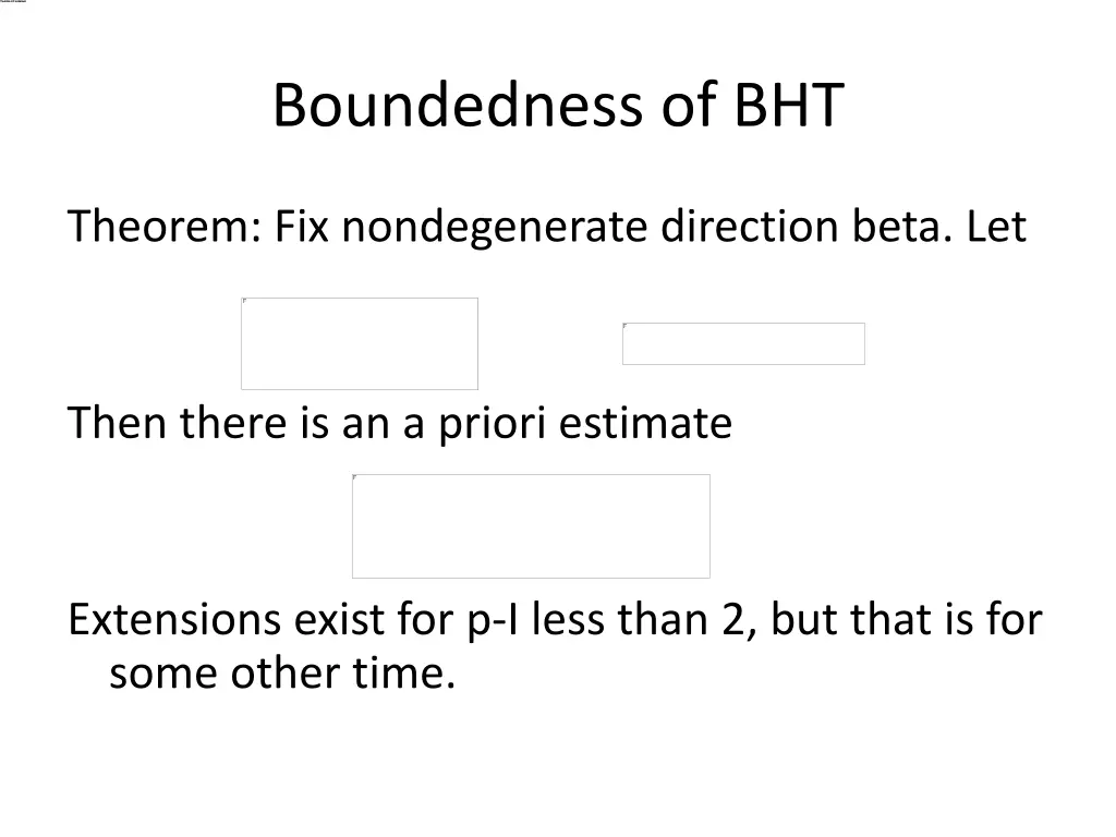 boundedness of bht