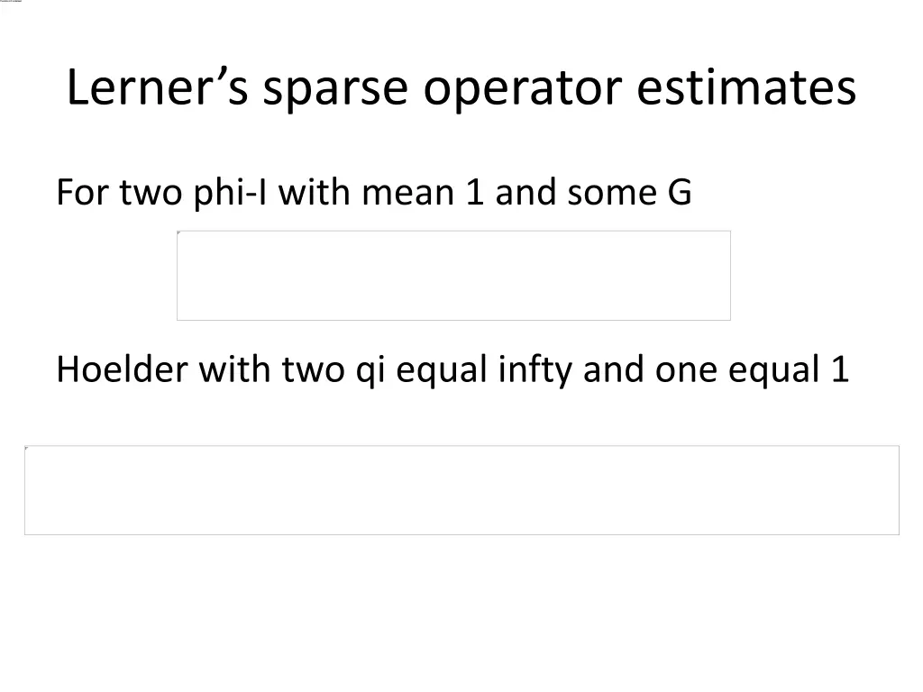 lerner s sparse operator estimates