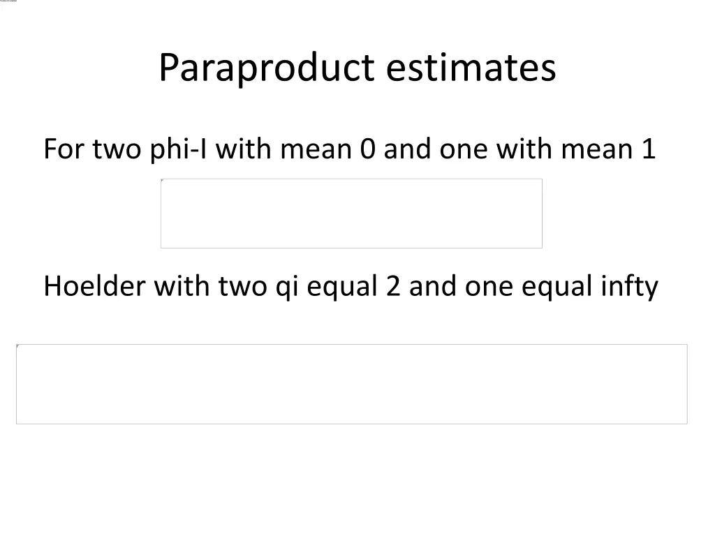 paraproduct estimates