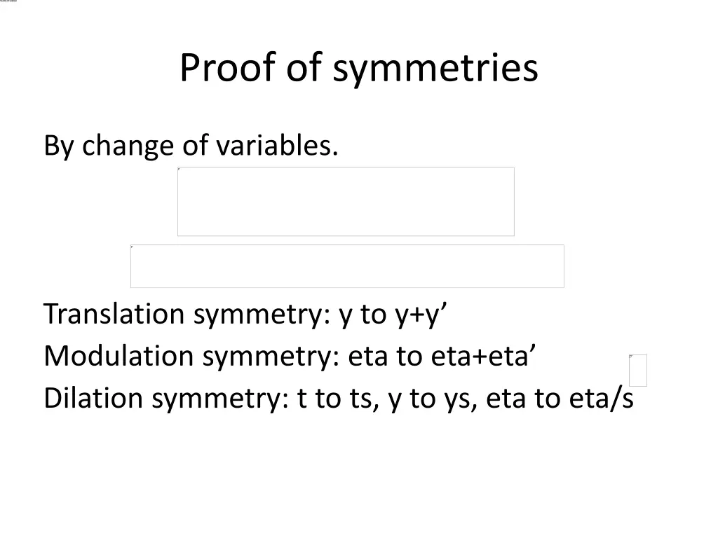 proof of symmetries