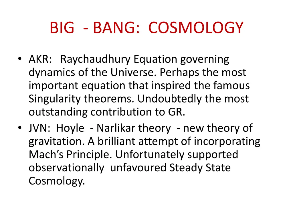 big bang cosmology