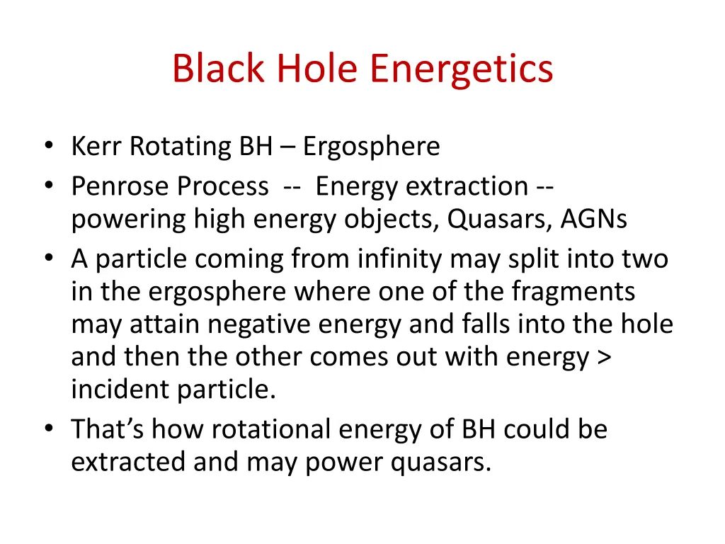 black hole energetics