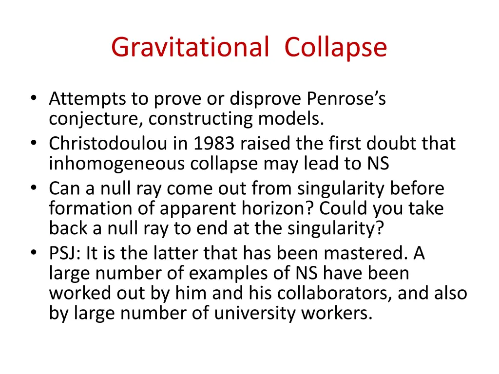 gravitational collapse 1