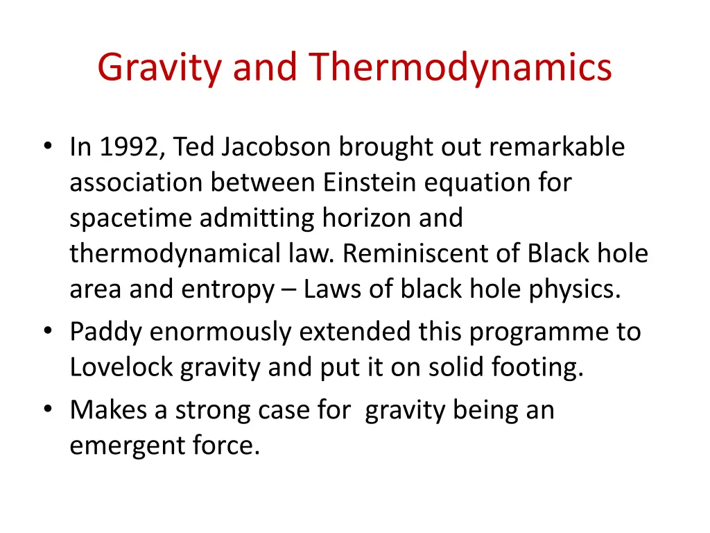 gravity and thermodynamics