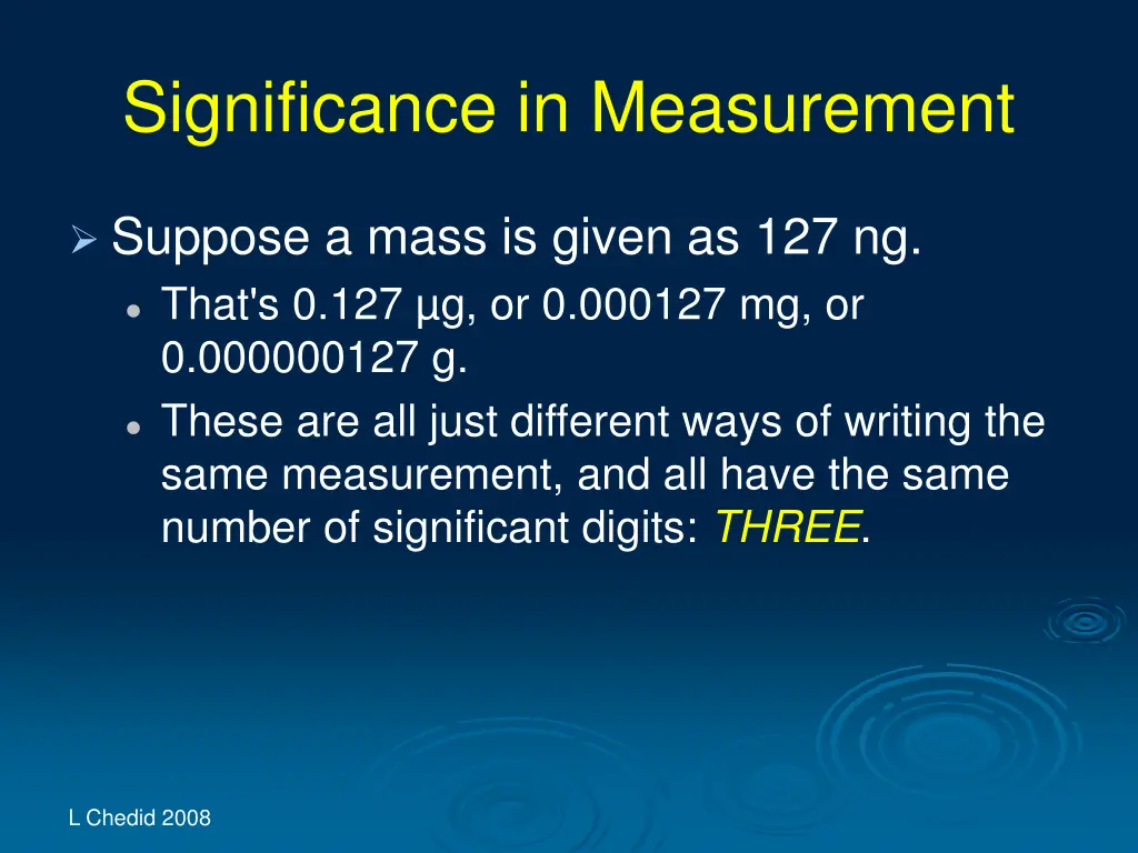 significance in measurement 19