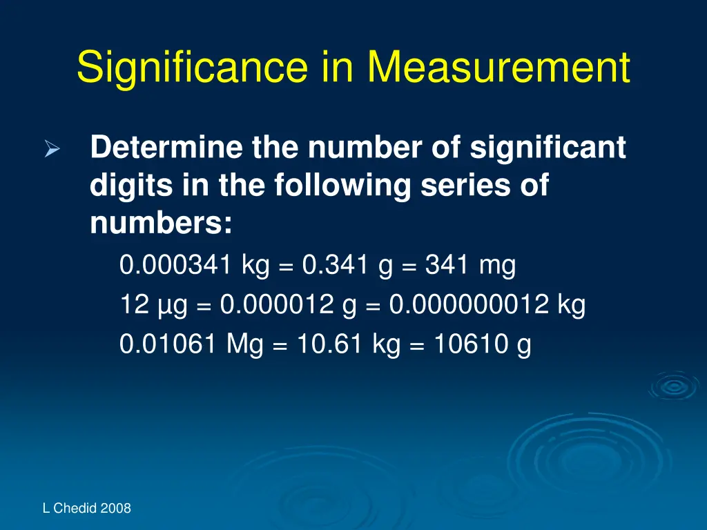 significance in measurement 22