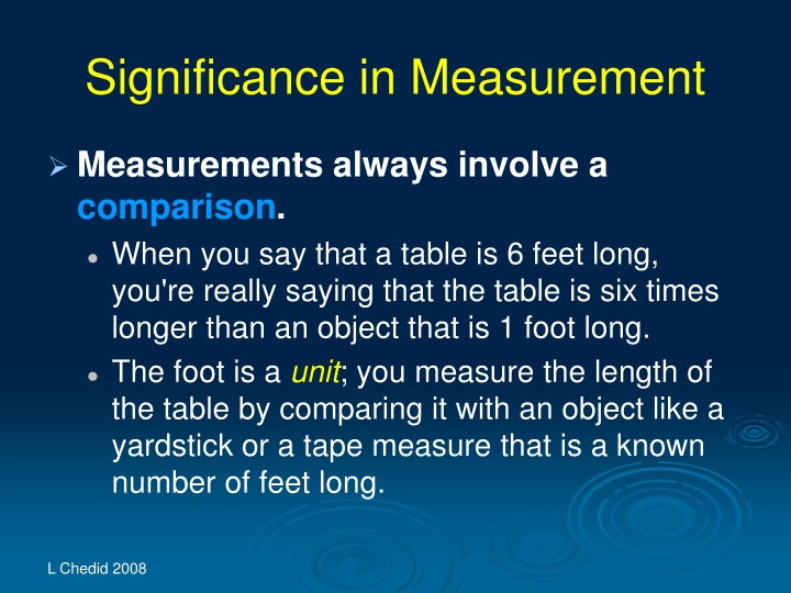 significance in measurement