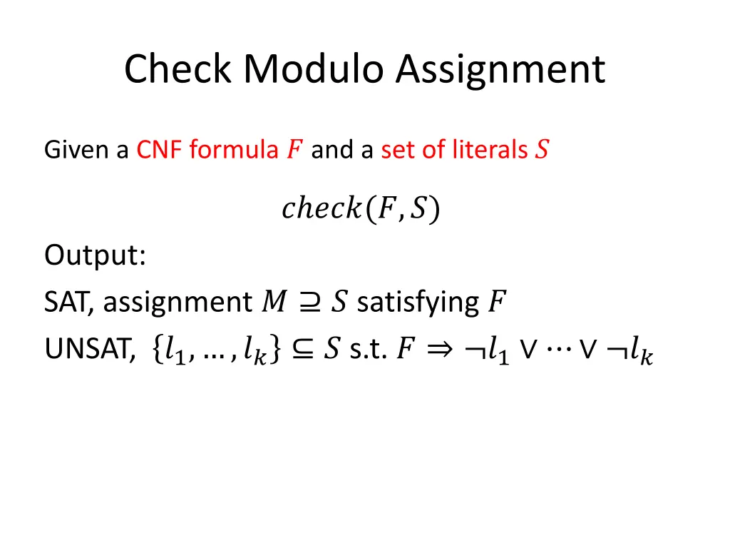 check modulo assignment 1