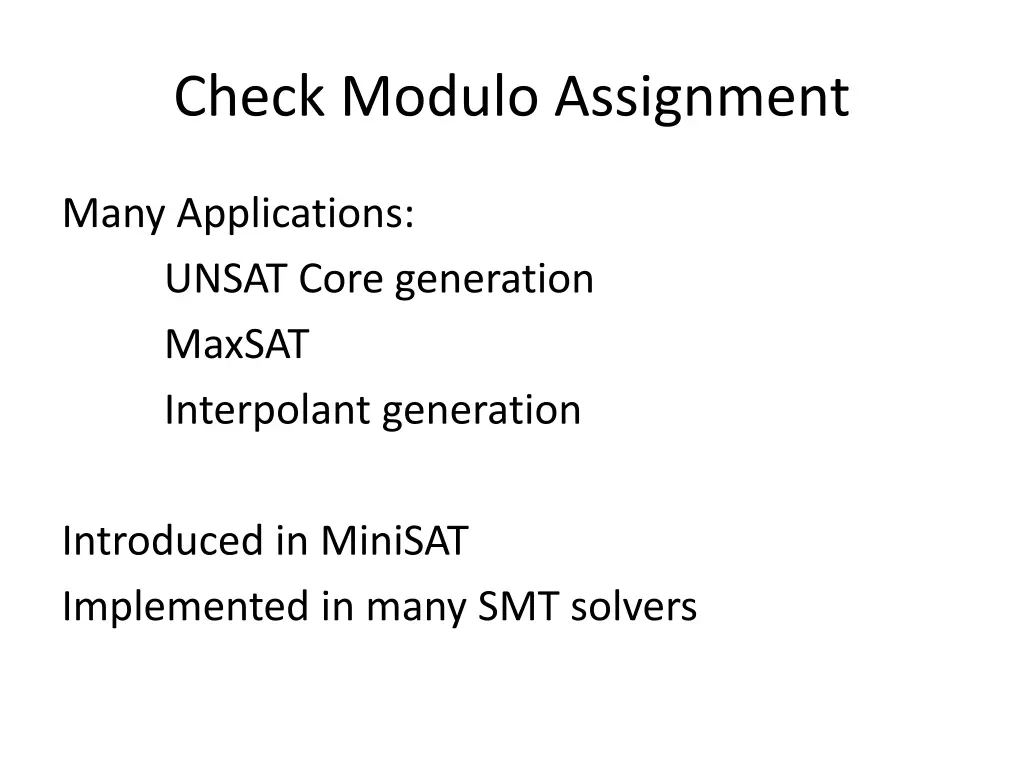 check modulo assignment 5