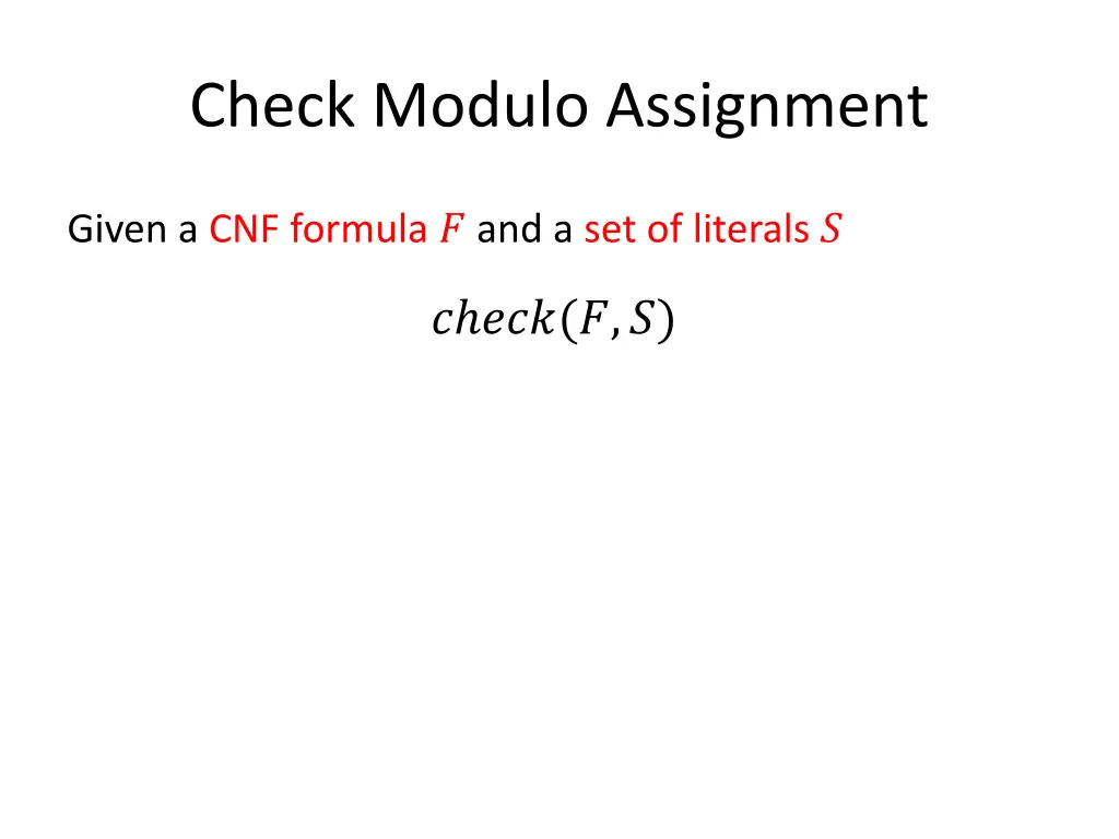 check modulo assignment