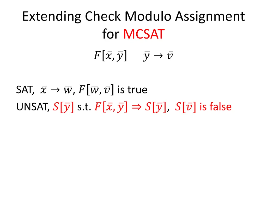 extending check modulo assignment for mcsat 2