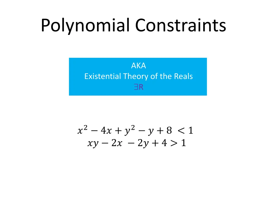 polynomial constraints