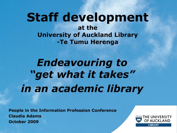 staff development at the university of auckland