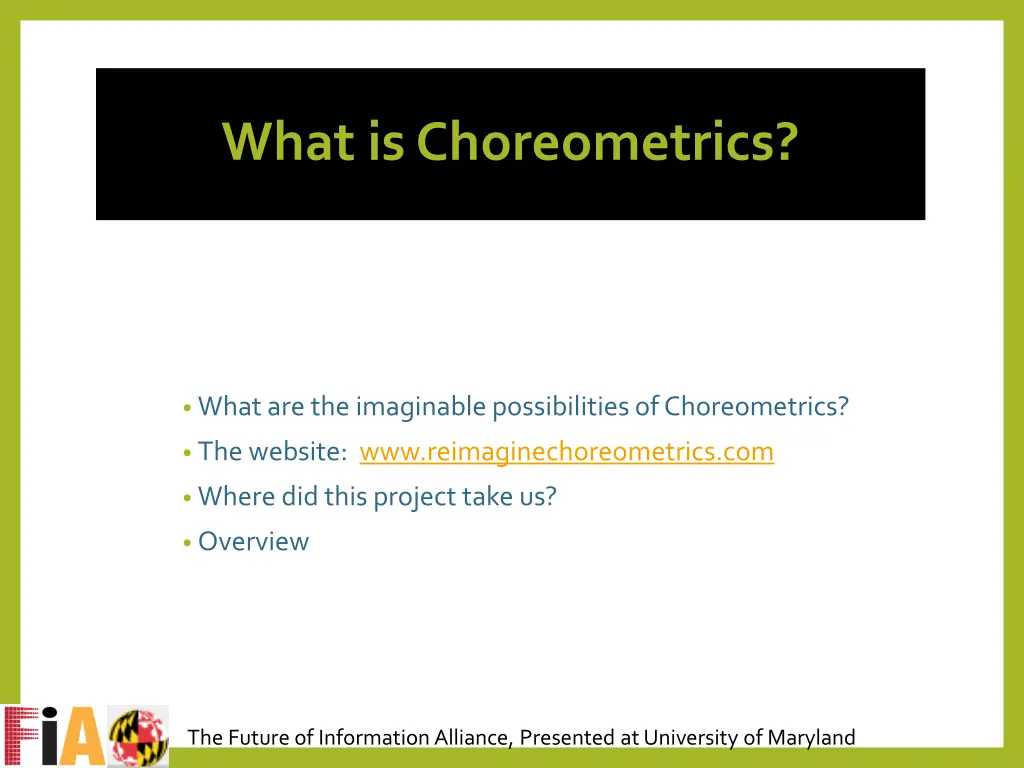 what is choreometrics