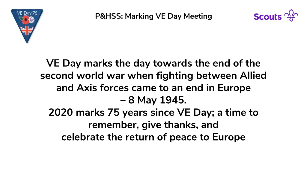 p hss marking ve day meeting 1