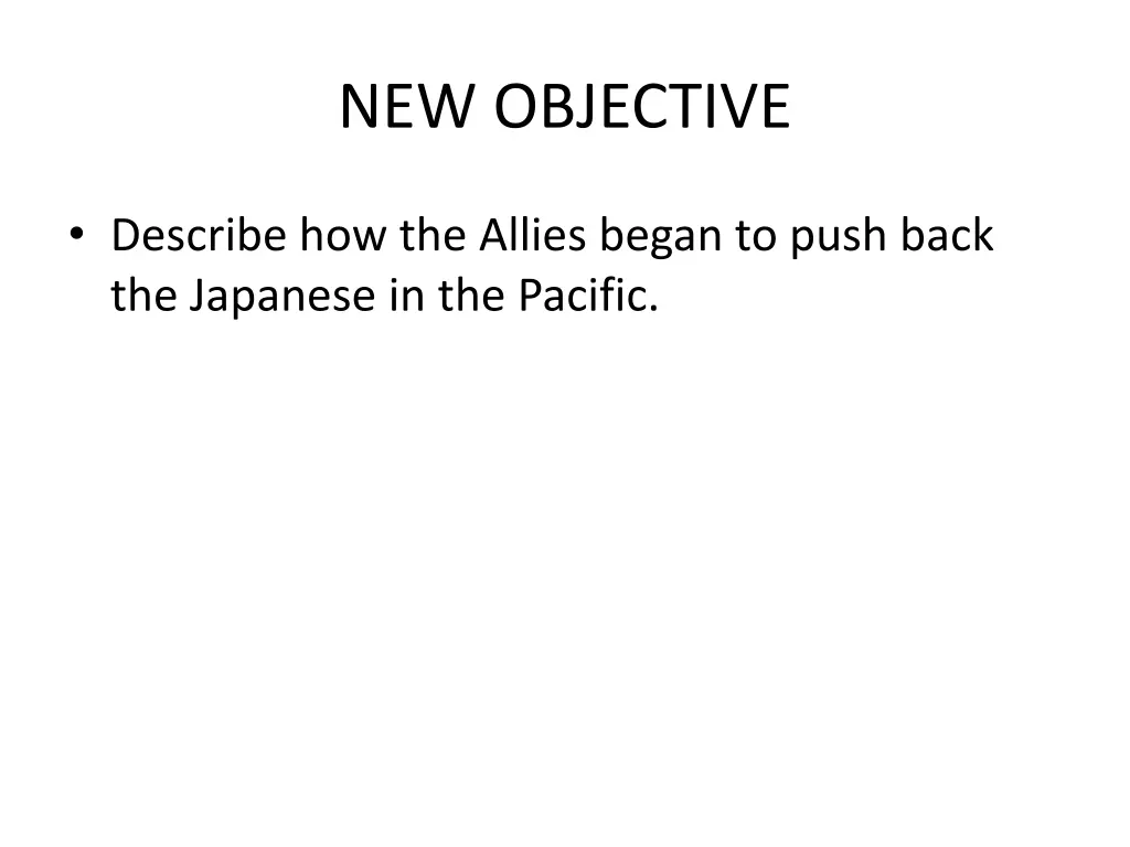 new objective